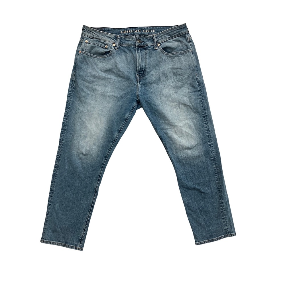 American Eagle Airflex+ Mens 36x30 Medium Wash Straight Leg Stretch Blue Jeans